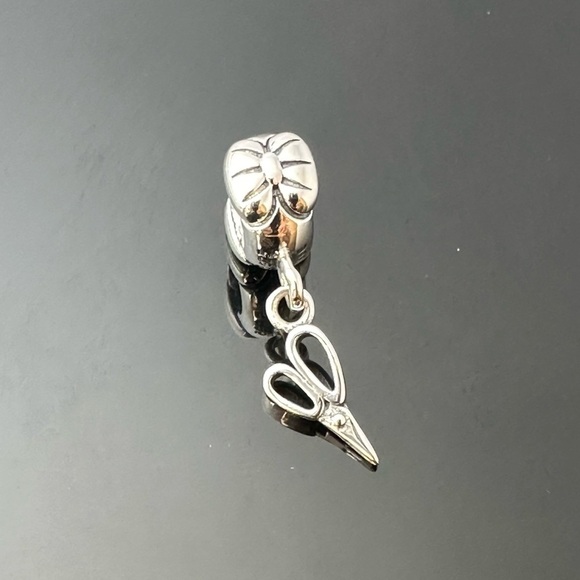 Pandora Scissors Hairdresser Dangle Charm All Silver 925 Ale with gift box #86 - Picture 1 of 5